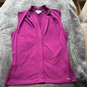 Calvin Klein Women's Magenta Sleeveless Blouse